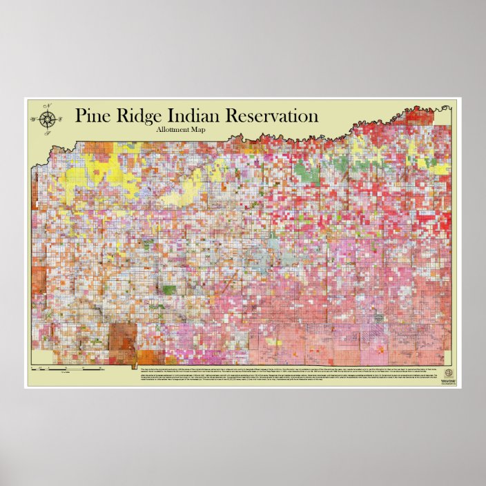 Pine Ridge Indian Reservation Allottment Map Poster