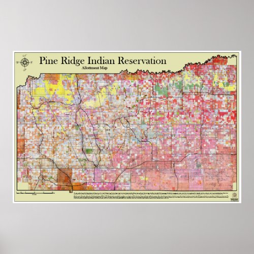 Pine Ridge Reservation Allottment Map wdistricts Poster