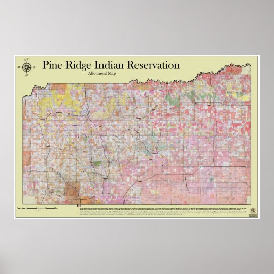 Pine Ridge Reservation Allottments (w/ topography) Poster | Zazzle.com