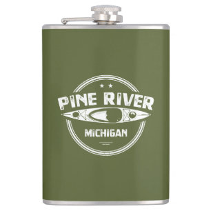 Pine River Michigan Kayaking Flask