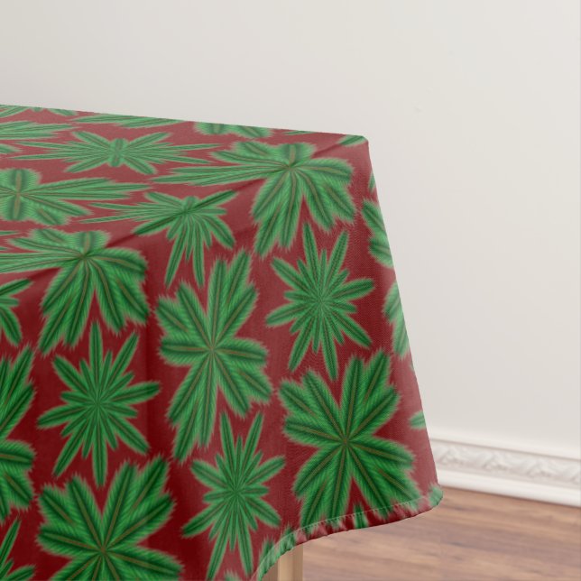 Pine Snowflakes Garnet Tablecloth (3 Sizes) (In Situ)