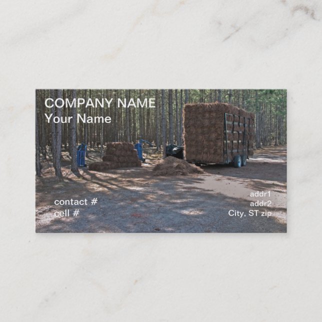 pine straw raking operation business card (Front)