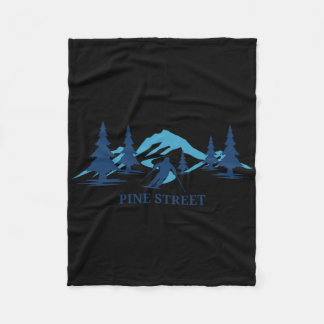 Pine Street Idaho Ski Resort Skiing Skier  Fleece Blanket