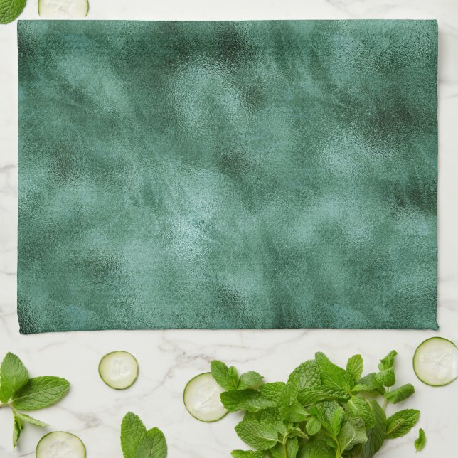 Pine Teal Green  Kitchen Towel (Folded)