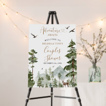 Pine Tree Adventure Awaits Couple Shower Welcome