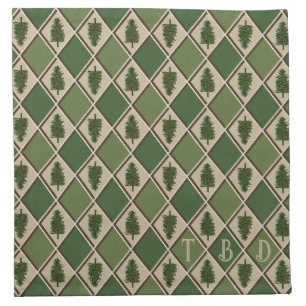 Pine Tree and Harlequin Cloth Napkin
