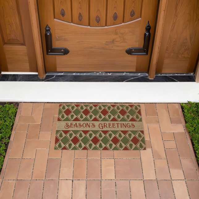 Pine Tree and Harlequin Fiber Doormat (Insitu (Outdoor))