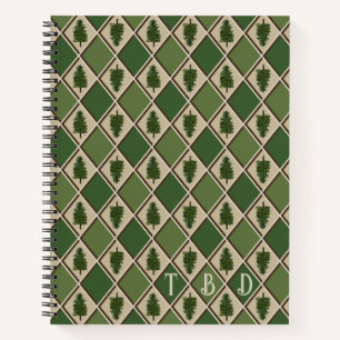 Pine Tree and Harlequin Notebook Journal