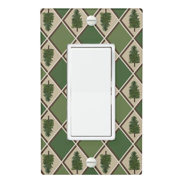 Pine Tree and Harlequin Wall Plate (In Situ)