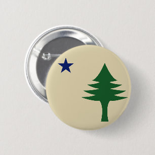 Pine tree and star 1901 flag of Maine State Button