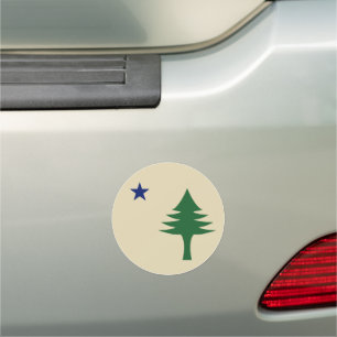 Pine tree and star 1901 flag of Maine State Car Magnet