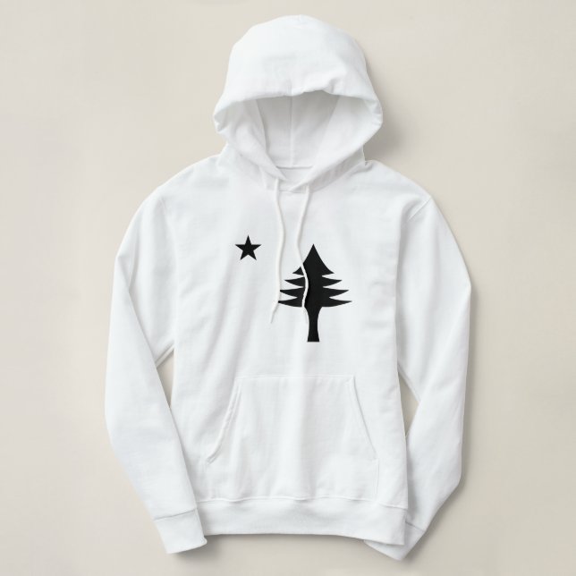 Pine tree and star 1901 flag of Maine State Hoodie (Design Front)