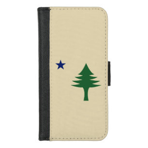 Pine tree and star 1901 flag of Maine State iPhone 8/7 Wallet Case