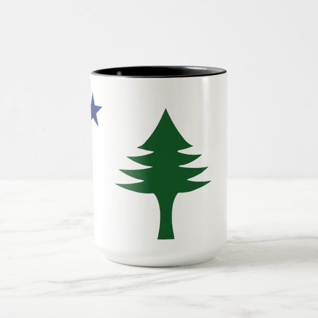 Pine tree and star 1901 flag of Maine State Mug (Center)