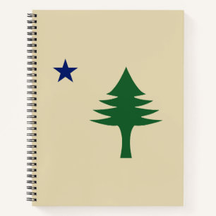 Pine tree and star 1901 flag of Maine State Notebook