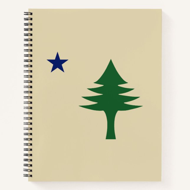 Pine tree and star 1901 flag of Maine State Notebook (Front)
