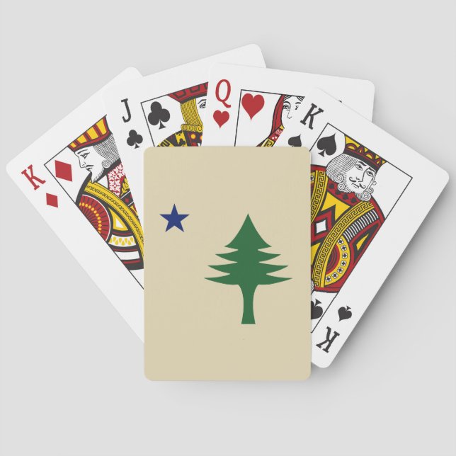Pine tree and star 1901 flag of Maine State Poker Cards (Back)