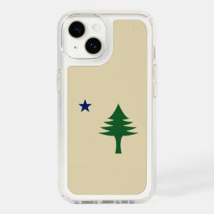 Pine tree and star 1901 flag of Maine State Speck iPhone 14 Case