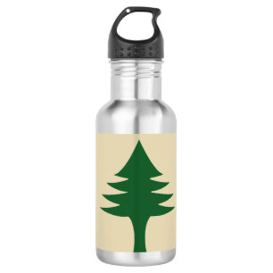 Pine tree and star 1901 flag of Maine State Stainless Steel Water Bottle