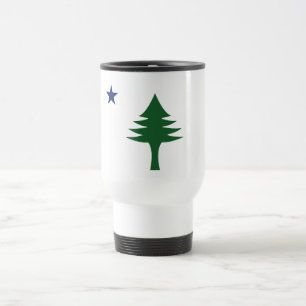 Pine tree and star 1901 flag of Maine State Travel Mug