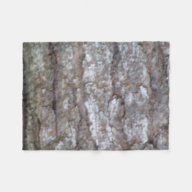 Pine Tree Bark Camo Natural Wood Camouflage Fleece Blanket (Front (Horizontal))