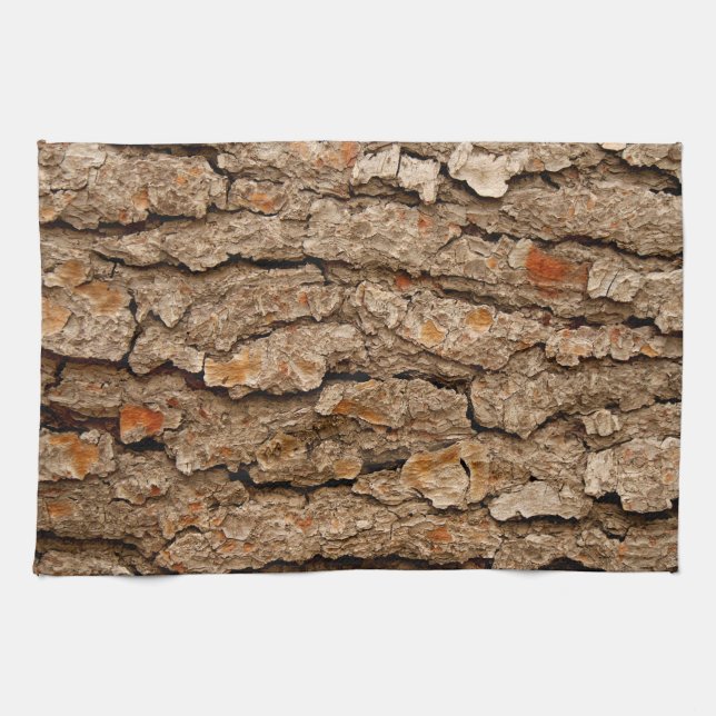 Pine Tree Bark Texture Kitchen Towel (Horizontal)