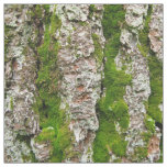 Pine Tree Bark With Moss Photo Fabric
