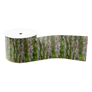 Pine Tree Bark With Moss Satin Ribbon