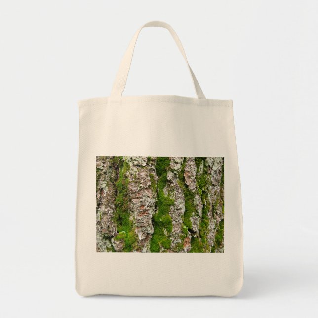 Pine Tree Bark With Moss Tote Bag (Front)