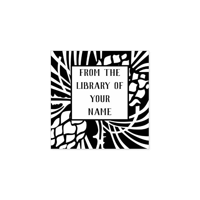 Pine Tree Bookplate Rubber Stamp (Imprint)