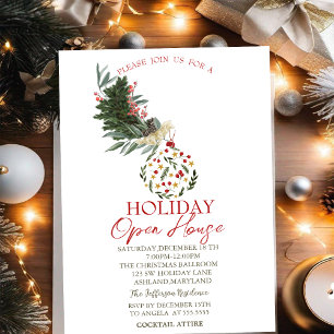 Pine Tree Branch,Ball Holiday Open House Invitation