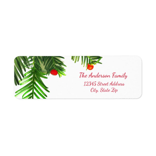 Pine Tree Branch - Return Address Label (Front)