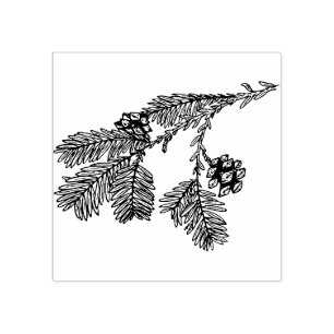 Pine Tree branch Rubber Stamp