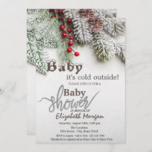 Pine Tree Branches Baby Shower  Invitation
