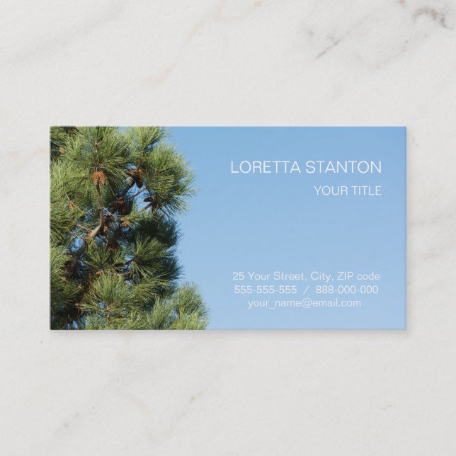 Pine tree business card (Front)