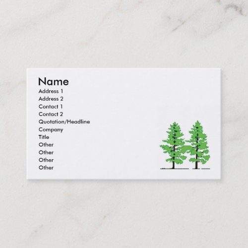 Pine Tree business card