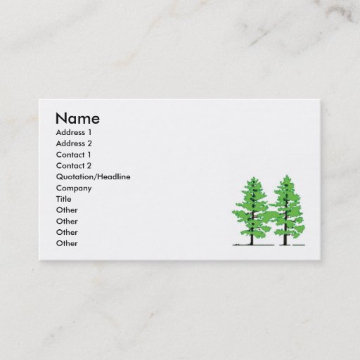 Customizable Pine Tree business card