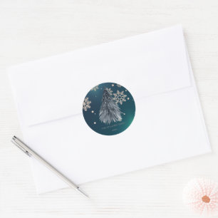 Pine Tree - Christmas Cute Family Name Classic Round Sticker