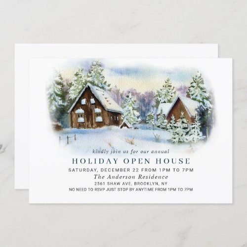 Pine Tree CHRISTMAS HOLIDAY OPEN HOUSE Invitation