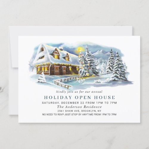 Pine Tree CHRISTMAS HOLIDAY OPEN HOUSE Invitation