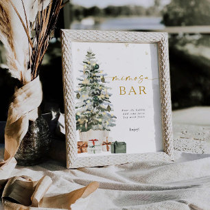 Pine Tree Christmas Mimosa Bar Sign