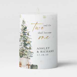Pine Tree Christmas  Wedding Pillar Candle