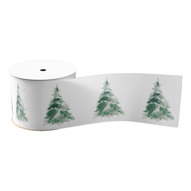 Pine tree Christmas winter holiday  Grosgrain Ribbon (Spool)