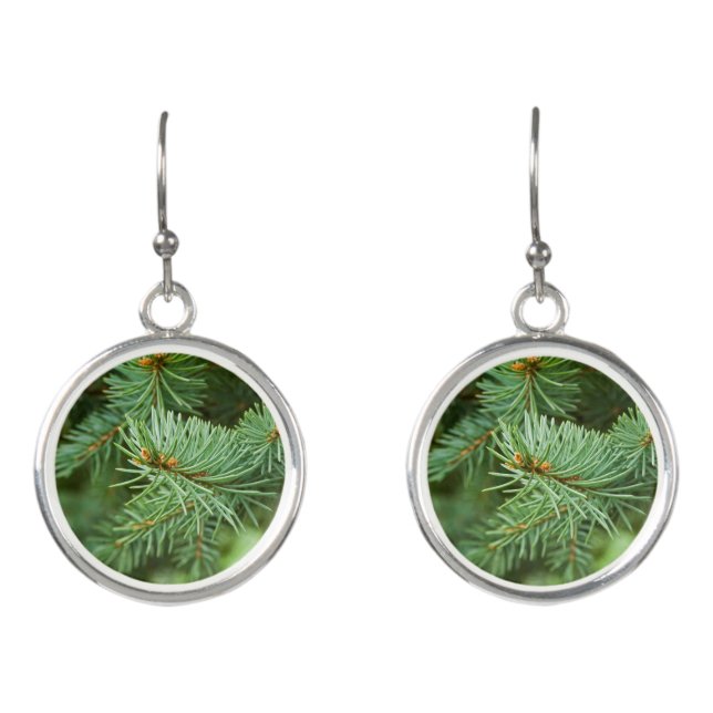 Pine tree closeup earrings (Front)