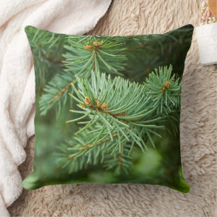 Pine tree closeup throw pillow