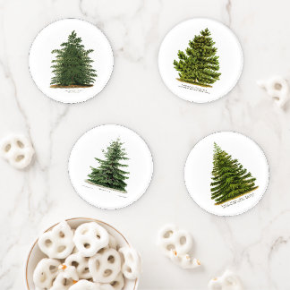 Pine Tree Coaster Set Christmas Holiday Gift Decor