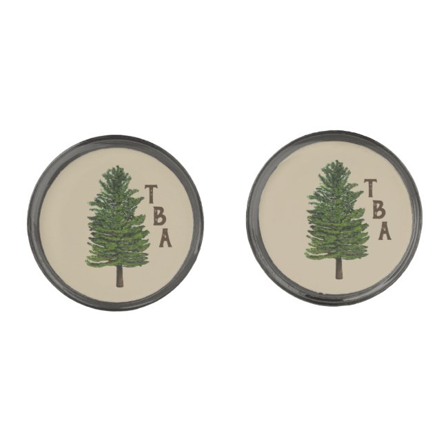 Pine Tree Cufflinks (Front)