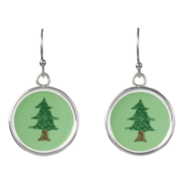 Pine Tree Earrings  (Front)