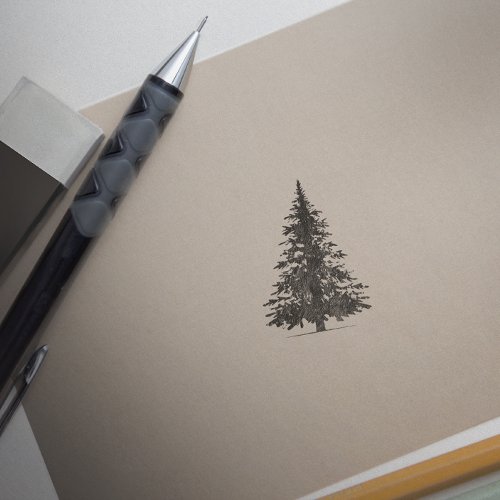 Pine tree evergreen tree Christmas tree Rubber Stamp