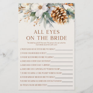 Pine Tree Eyes On The Bride Bridal Shower Game  Stationery